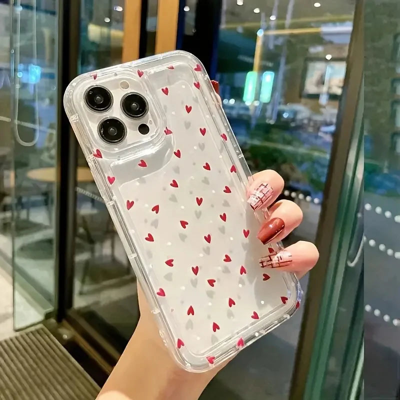 Love Heart Soft Clear Phone Case For iPhone