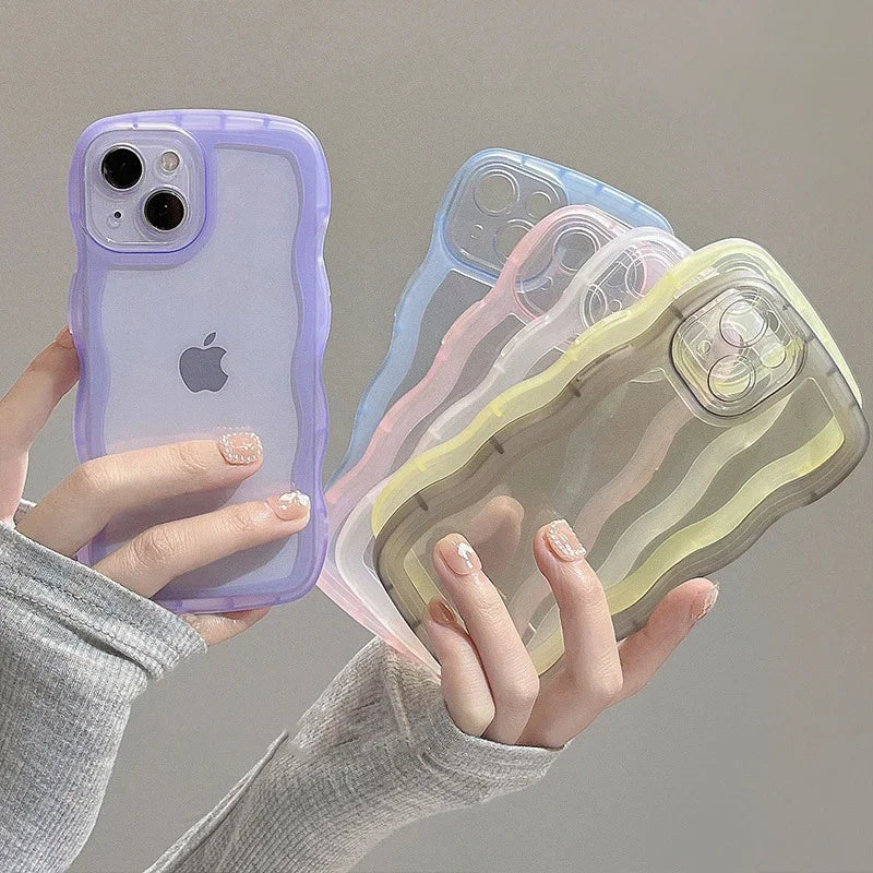 Case Cute Transparent Curly Wave iPhone Case