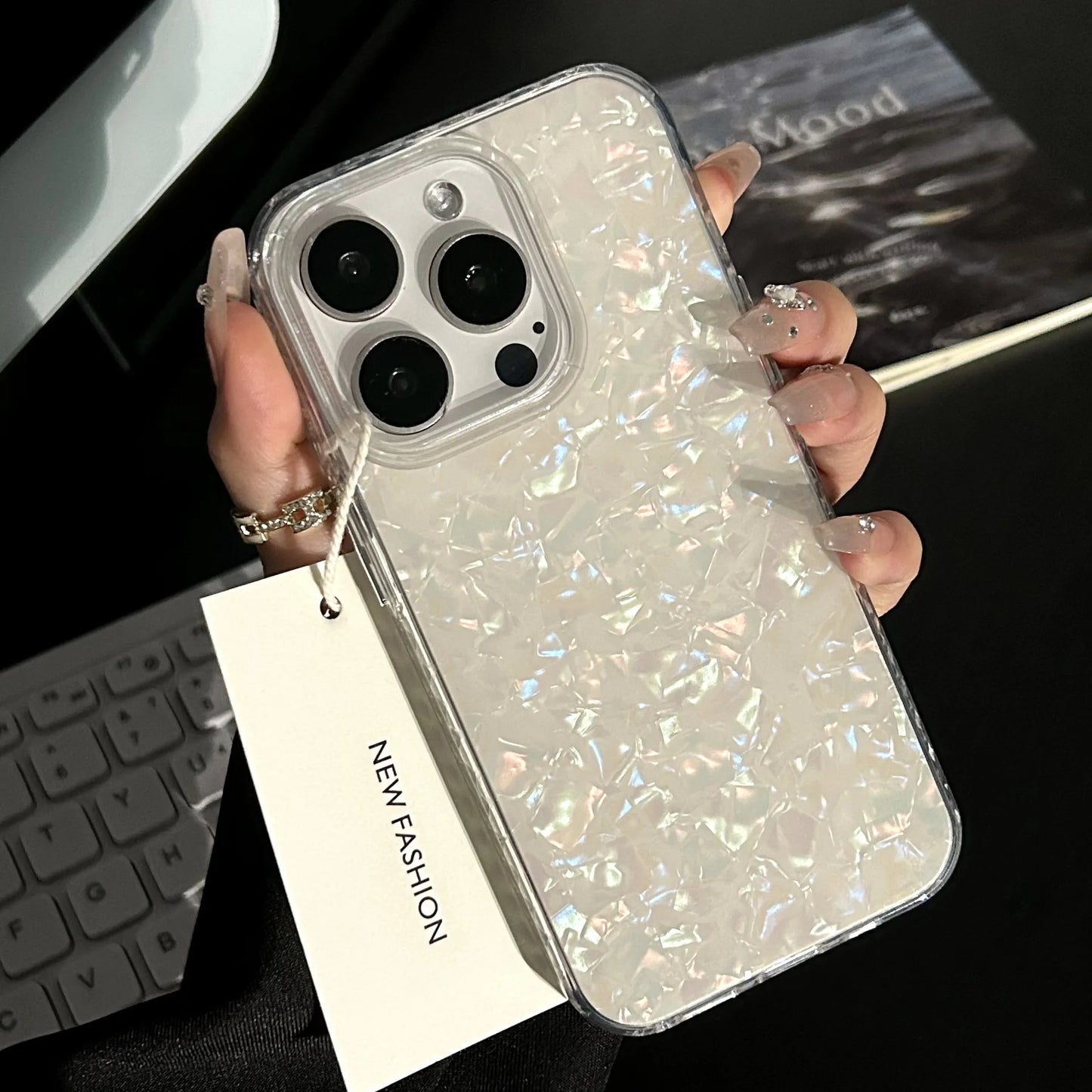 Luxury Glitter Shell Pattern Laser Phone Case For iPhone