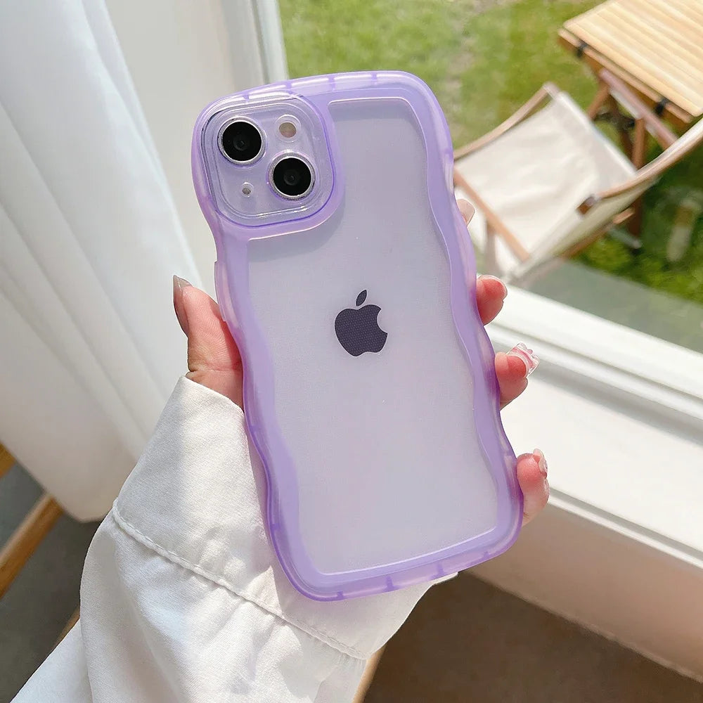 Case Cute Transparent Curly Wave iPhone Case