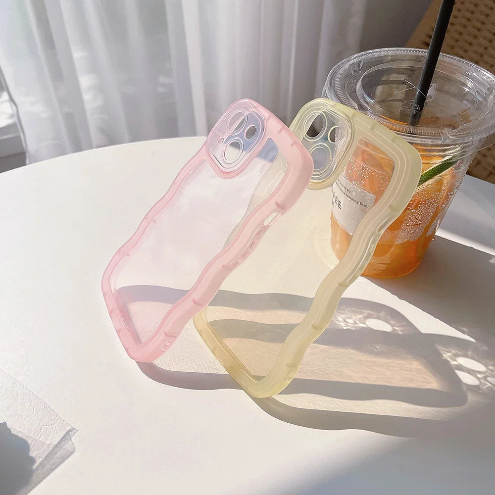 Case Cute Transparent Curly Wave iPhone Case