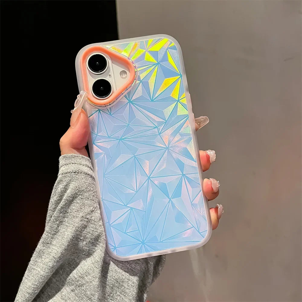 Aurora Glitter Diamond Wrist Strap Case for iPhone