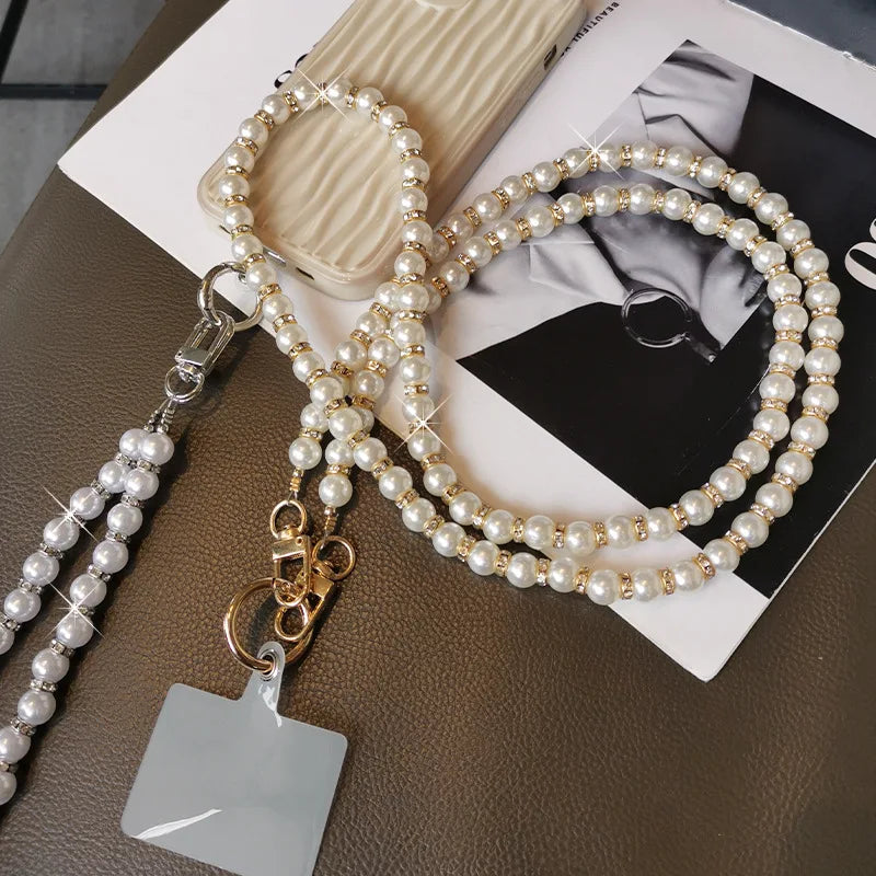 Long Pearl Phone Lanyard