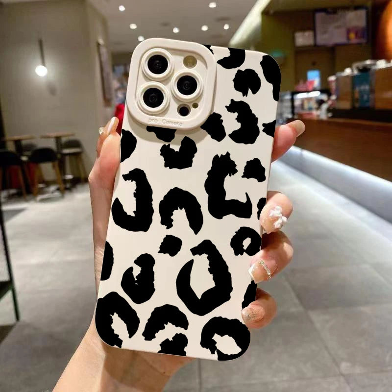 Leopard Design Camera Lens Protective Phone Case for iPhone