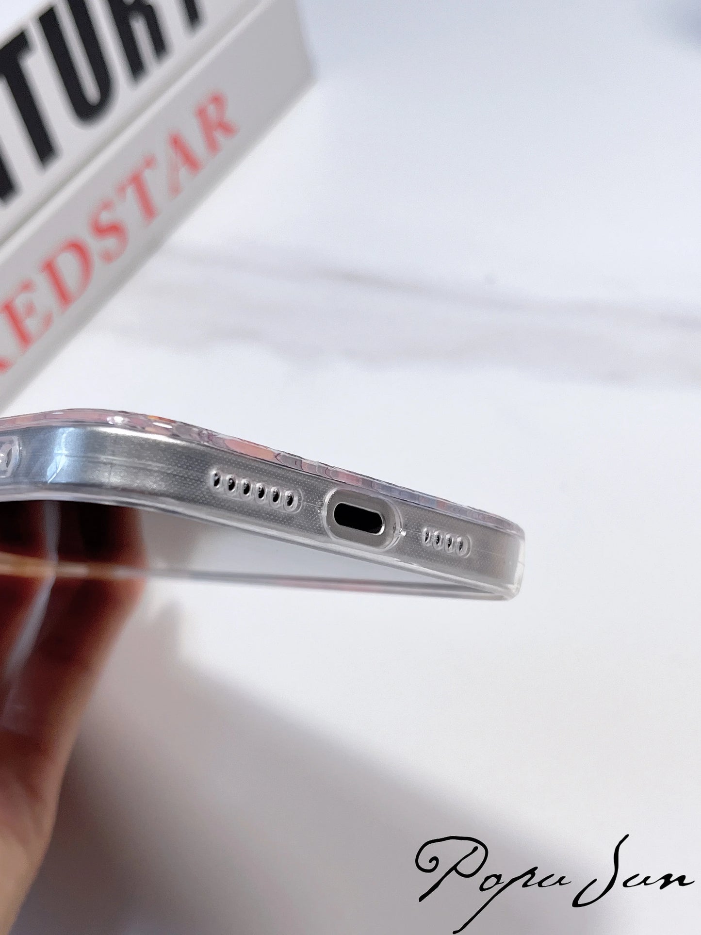 Transparent Flower Print Floral Phone Case