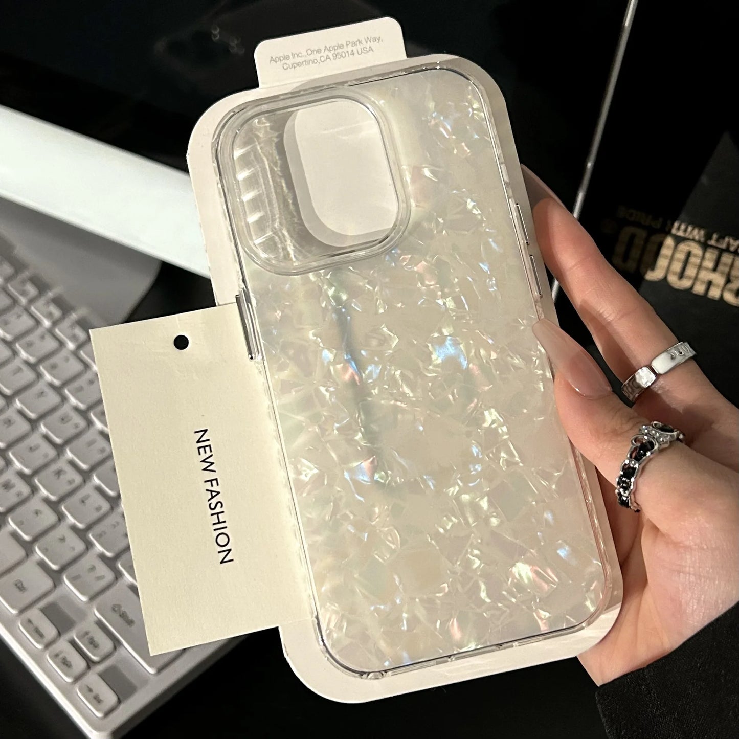 Luxury Glitter Shell Pattern Laser Phone Case For iPhone